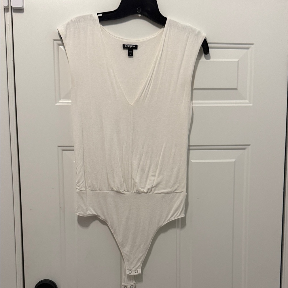 Express white V-Neck Bodysuit